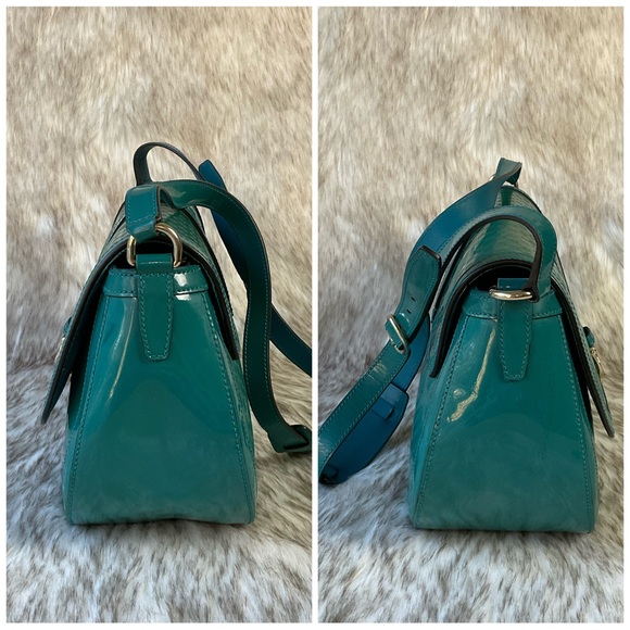Gucci Teal Blue Microguccissima Patent Leather Crossbody Bag - Picture 4 of 15